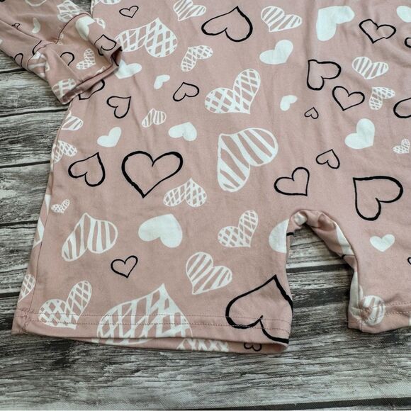 shosho Women's Loungewear Romper Pink White Black Hearts L LG Large Booty Shorts - Picture 5 of 10